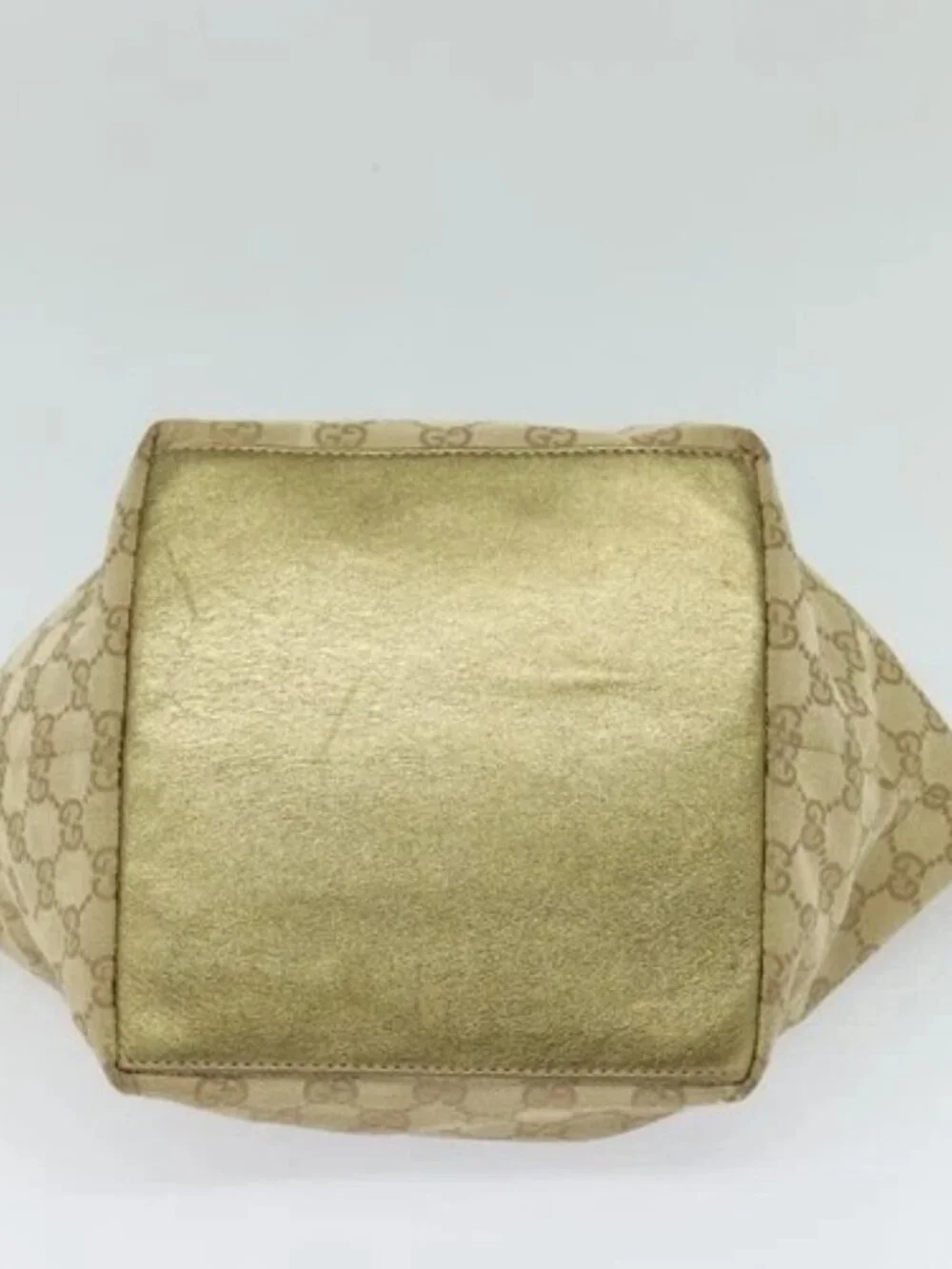 GUCCI GG Canvas Sherry Line Hand Bag Beige Gold pink 131228 Auth ac3698 - Picture 5 of 15